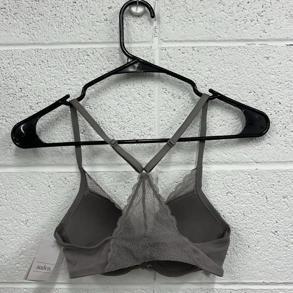Auden Gray Lightly Lined Demi Coverage Racerback Bra (36A) - Picture 4 of 7